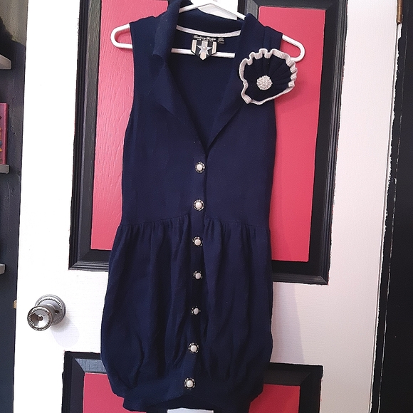 Vintage navy blue dress - Picture 1 of 6